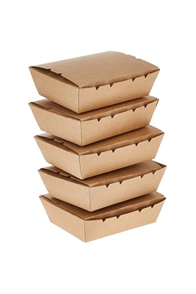 Generic Hotpack Disposable Kraft Food Lunch Box, Food Storage & Take away container 120mm, 5 Pieces