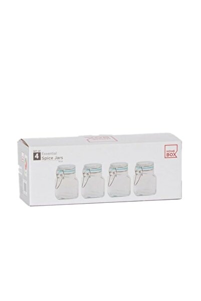 Generic مرطبان توابل زجاجي أساسي من هوم بوكس - مجموعة من 4 قطع