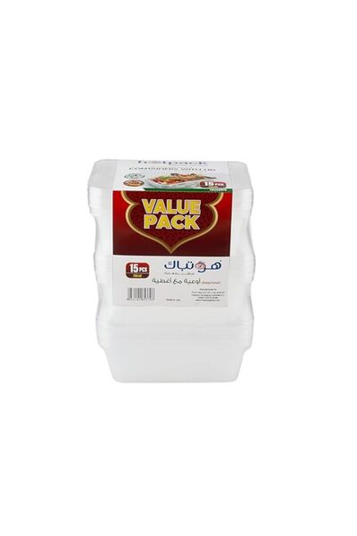 Generic Hotpack Microwave Container 750ml X 3 Packets (15 Pieces)