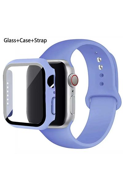 Choice 40mm series 654 se 5 lilac Sport band+Glass+Case For Apple Watch bands 44mm 40mm 45mm 41mm 38mm 42mm