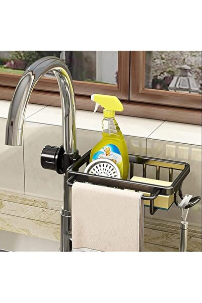 Generic حامل إسفنجة صنبور المطبخ من الفولاذ المقاوم للصدأ، منظم حوض المطبخ، ف...