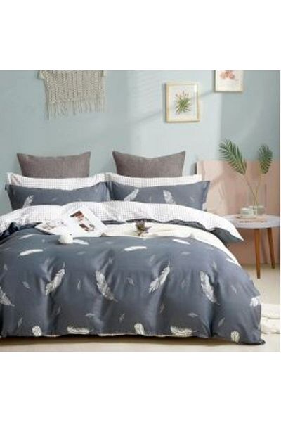 Ralex Set lenjerie de pat single, percalle, bumbac imprimat, 3 piese, cearșaf 160 x 240 cm, pilotă 150 x 220 cm, P