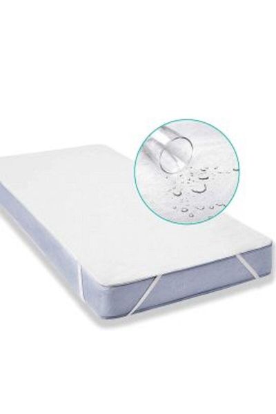 Ralex Protecție saltea pătuț bebe frotir bumbac 100% impermeabilă pentru saltea de 60 x 200 cm Alb