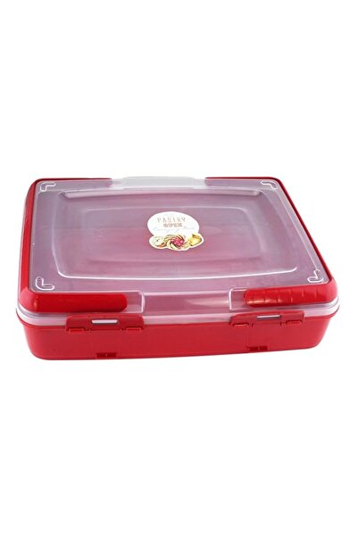 Generic صندوق حمل المعجنات من كيو لوكس مع مقبض L-00719 - أحمر