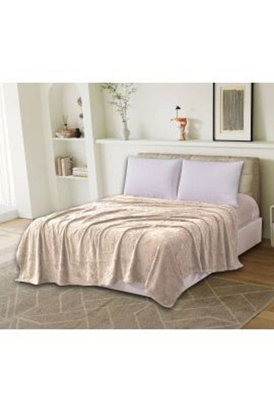 Ralex Cocolino UNI blanket for double bed 200 x 230 cm, Cappuccino butterfly pattern