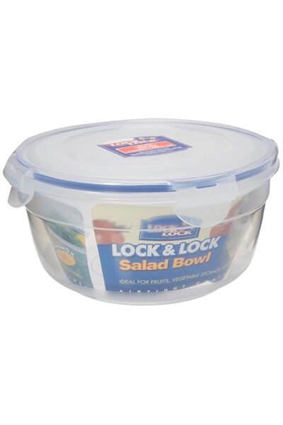 Generic LocknLock Round Salad Bowl,Clear/Blue,28.74 oz Pack of 1,HSM944