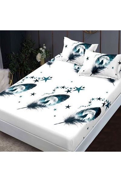 Ralex Set Bed Cover Finet + 2 Pillowcases for Mattress 180 x 200 cm, Feather Print, HF 2 FP 88