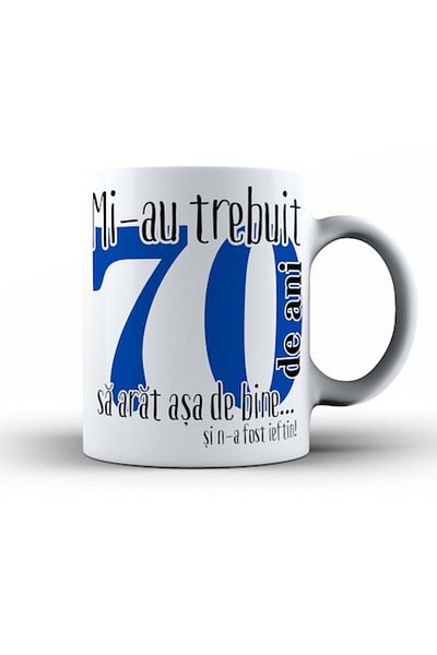 OEM Anniversary Mug 'It Took Me 70 Years', 330ml, Blue