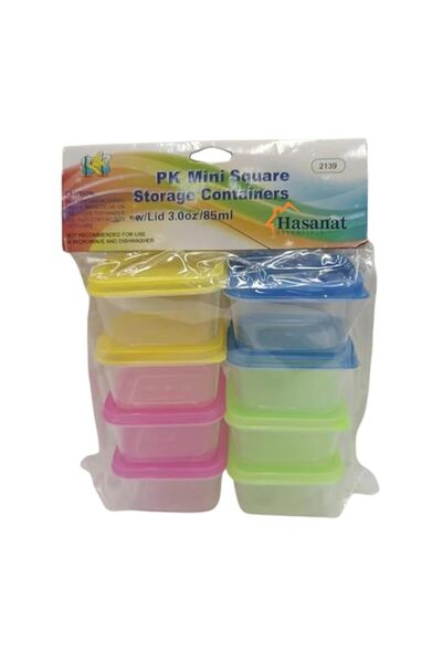 Generic Hasanat Essentials Mini Squared Storage Containers 3.2 oz / 85 ML with Lid Dry Fruits Roastery Chil