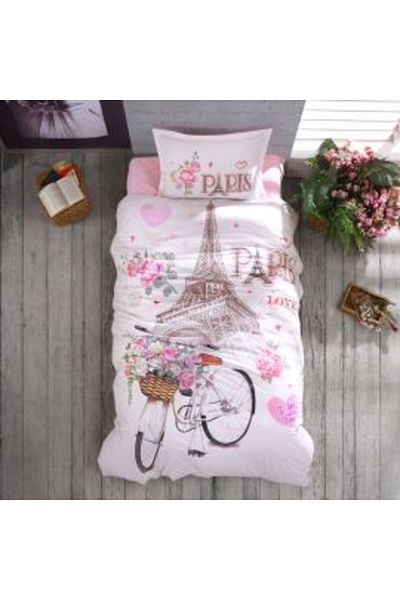 Ralex Lenjerie pat 1 persoana Bumbac 100% Ranforce 3 piese cearsaf pat 180 x 240 cm, pilota 160 x 220 cm,