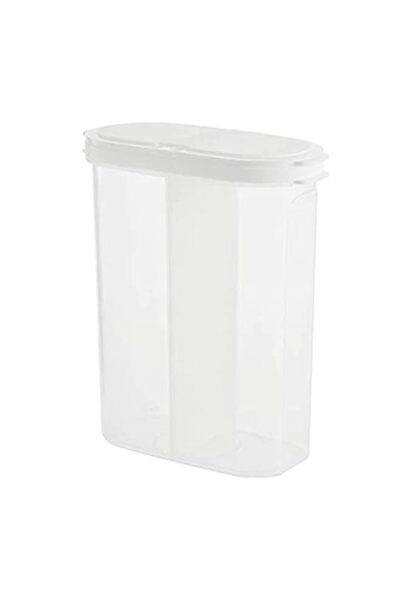 Generic JANNAH Two Partition Food Containers Airproof Sealed Kitchen Storage Jar [WHITE]