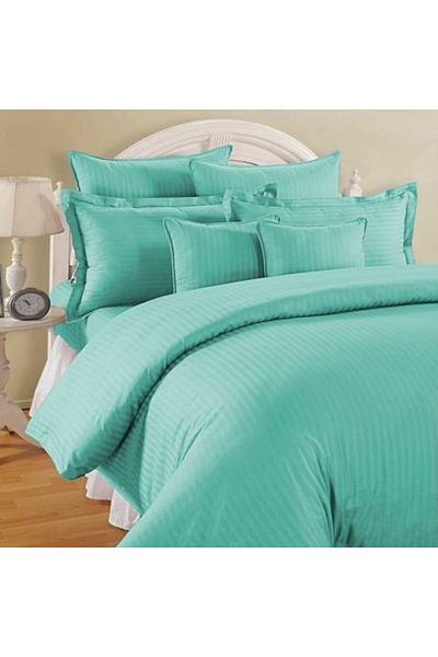 HomePuls Set lenjerie pat dublu king size, 6 piese, poliester damasc cu dungi de 1 cm
