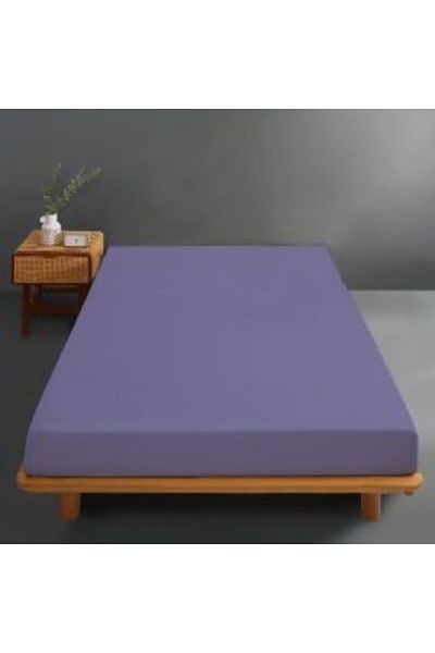 Ralex Husă pat tricot jerse bumbac 100%, pentru saltea de 90 x 200 cm sau 100 x 200 cm Lila