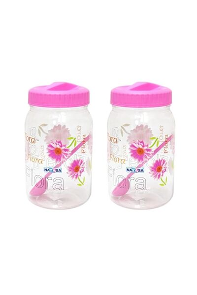 Generic Nayasa Barni Set of 2 Containers with Spoon (2000ml Each) | BPA-Free, Airtight, Food Storage Jars (