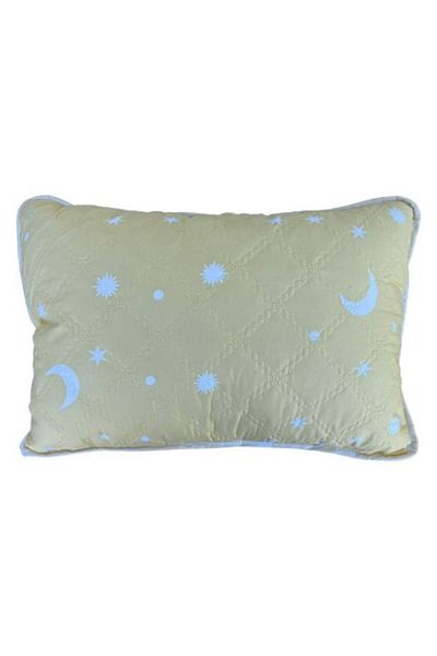 Ralex Quilted Pillow with Stars and Moon Pattern 50 x 70 cm, Yellow