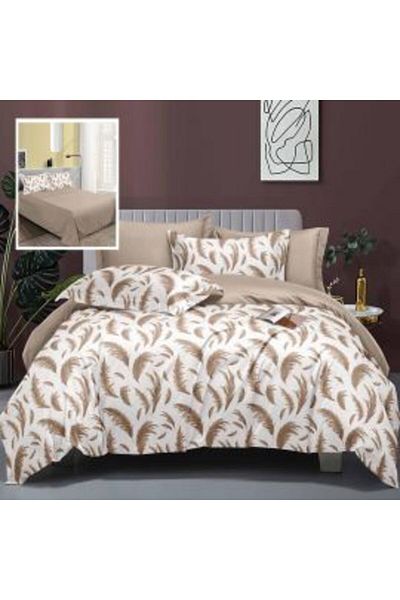 Ralex Double Bed Linen Finet Cotton Elegance 6 Pieces Beige Snowflake, Pucioasa