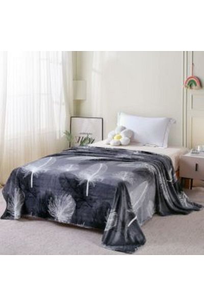 Ralex Patura Cocolino imprimata 200 x 230 cm, Gri cu pene
