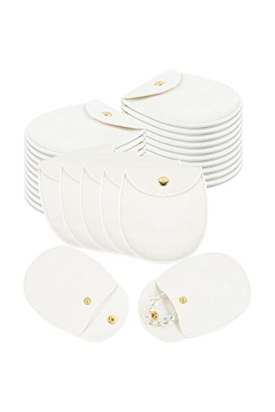 Generic 24 قطعة من أكياس المجوهرات المصنوعة من الألياف الدقيقة مع زر كبس، وأك...