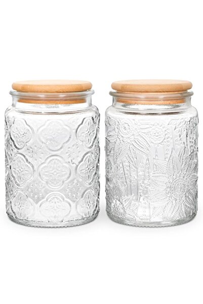 Generic BEWAVE Vintage Glass Jar, 700ml Food Storage Containers Clear Mason Jars With Airtight Lid for Kitc