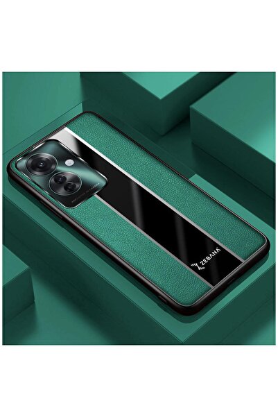 Zebana Oppo Reno11 F 5G Uyumlu Kılıf Premium Deri Kılıf Yeşil