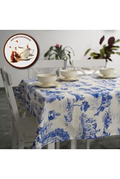 Ralex Față de masă anti-pete 100% bumbac 140 x 180 cm, albastru Story Landscape