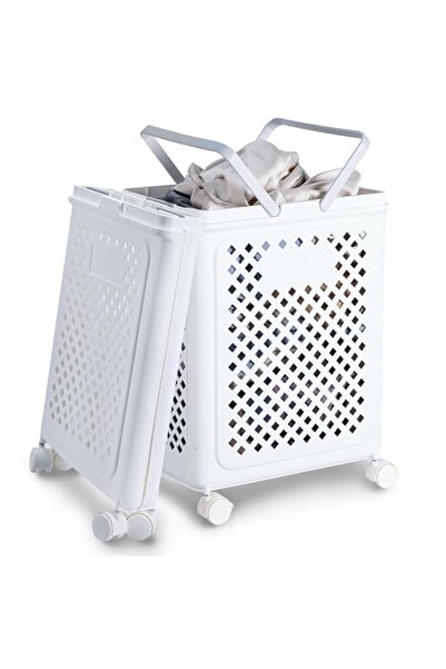 Generic Angju Laundry Basket, Plastic Folding Laundry Hampers With Wheels, 50...