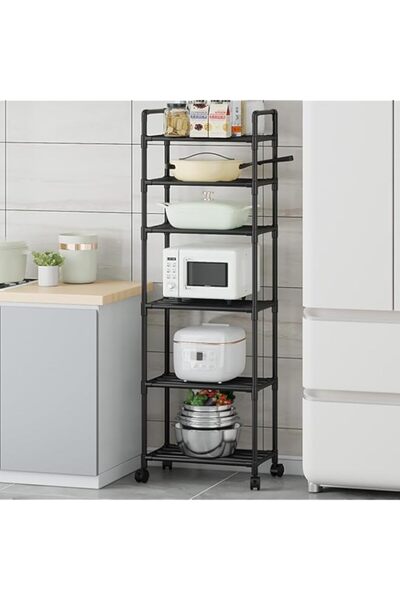 Generic LINGWEI Kitchen Stand, 6-Tier Kitchen Storage Rack with Wheels, 38x30x160cm Space-Saving Organizer