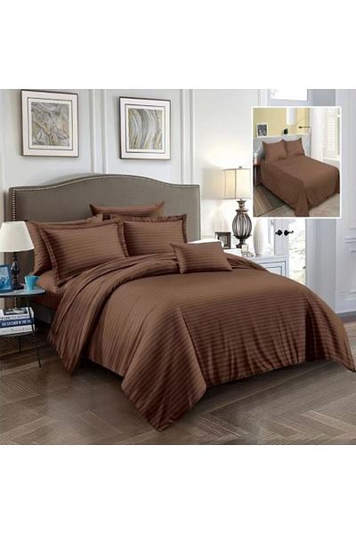 Ralex Bed linen set double 6 pieces Damask Polycotton, sheet 230 x 250 cm, duvet 200 x 230 cm, pillowcases