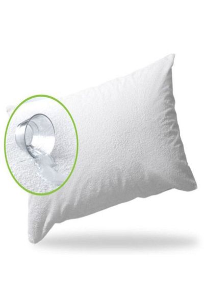 HomePuls Waterproof Pillow Protector with Zipper 40 x 40 cm, Terry Cotton