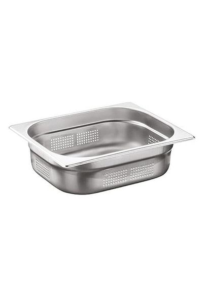 Generic Ozti Stainless Steel Perforated Gastronorm GN 1/2 Container, 65 mm Height
