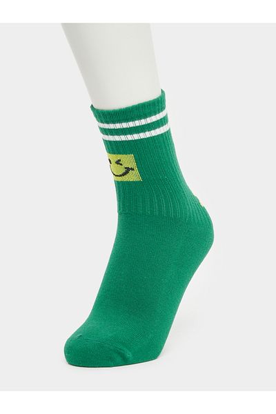 Styli Striped Cuff Printed Socks