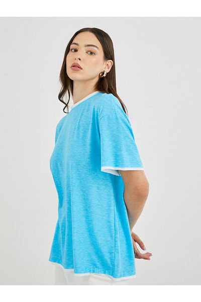 Styli Contrast Trim Detail Oversized T-Shirt