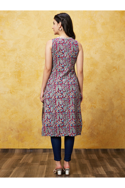 Globus By Styli Printed Sleeveless A-Line Kurta