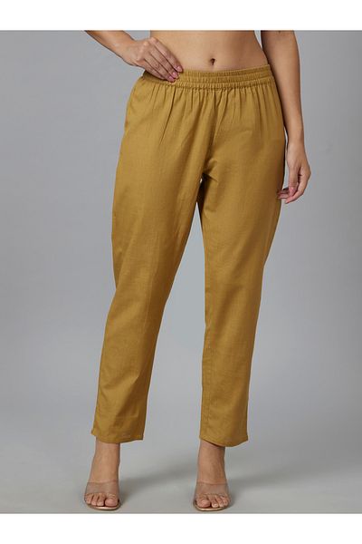Globus By Styli Mid-Rise Elasticated Pleated Waist Straight Ethnic Trousers