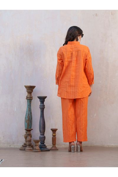 DW By Styli Striped Spread Collar Shirt and Trousers Co-Ords Set