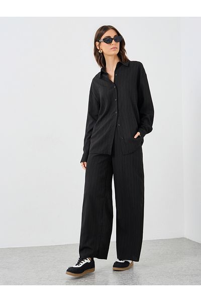Styli Textured Button Up Shirt and Pants Co-Ords