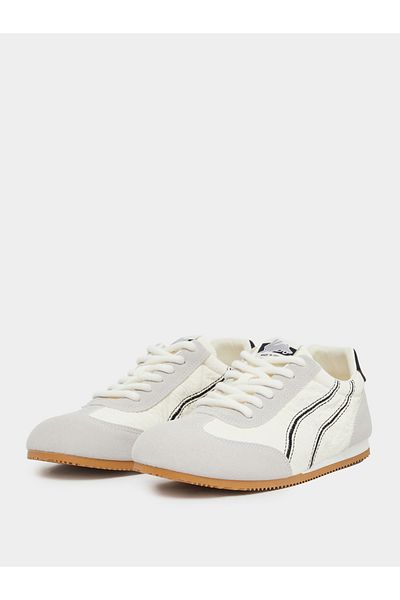 Styli Retro Side Striped Lace Up Sneakers