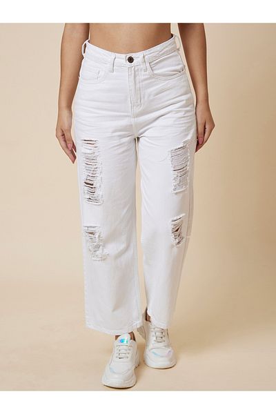 Globus By Styli Boyfriend Fit Mid-Rise Distressed Jeans