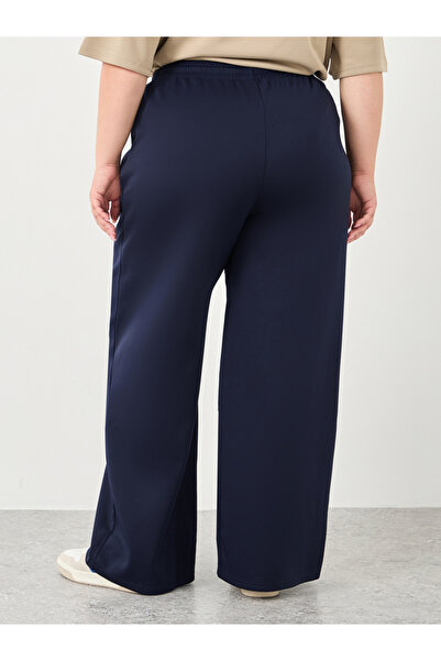 Styli Plus Wide Leg Joggers with Pintuck Detail