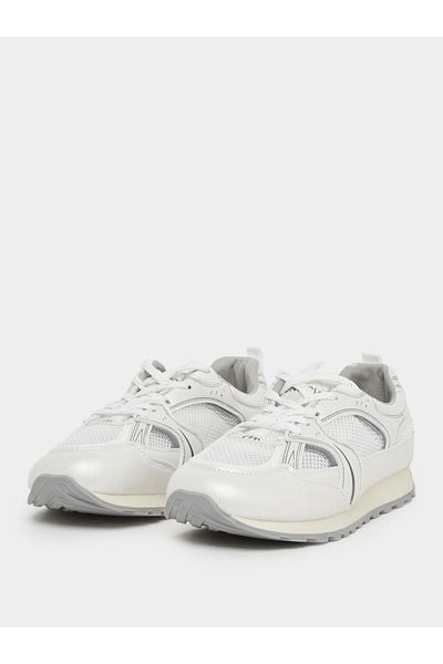 Styli Textured Lace Up Sneakers
