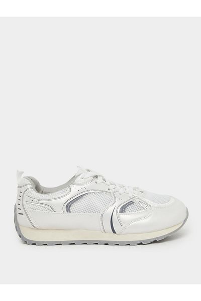 Styli Textured Lace Up Sneakers