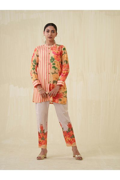 DW By Styli Floral Printed Longline Top and Trousers Co-Ords