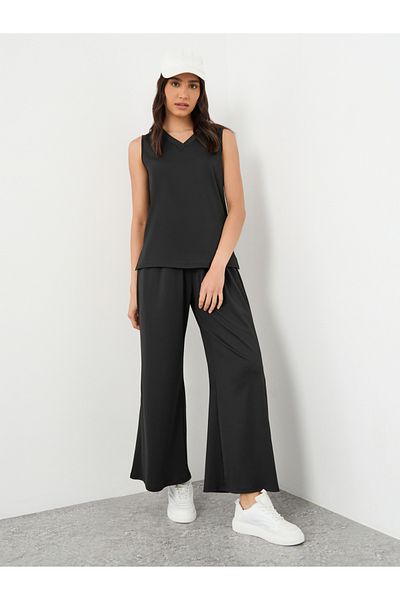 Styli Women Black Sleeveless Top and Pants Co-Ords