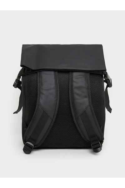 Styli Black Roll-Top Backpack with Buckle Detail
