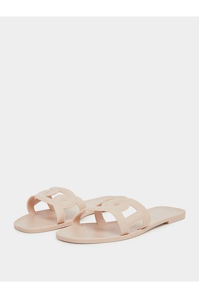 Take Two By Styli Solid Cross Circle Vamp Flat Sandals