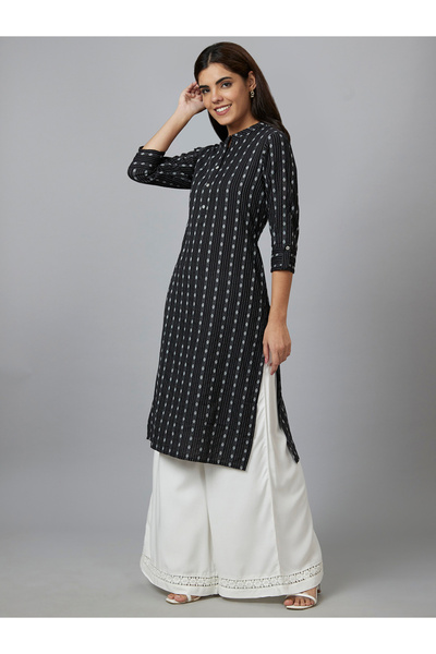 Globus By Styli Printed Mandarin Collar Pure Cotton Kurta