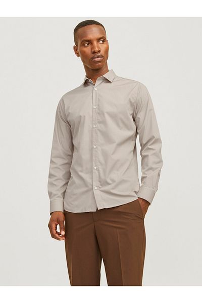Jack & Jones Solid Slim Fit Shirt with Button Placket