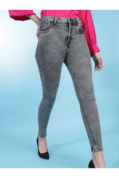 Freehand By Styli Women Grey High Rise Skinny Jeans