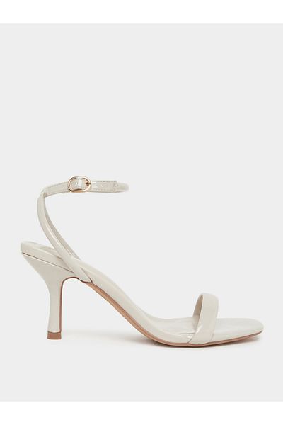 Styli Plain Ankle Strap Stiletto Heel Sandals