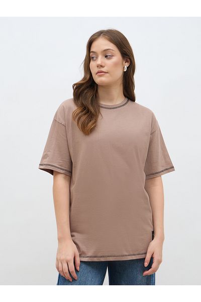 Styli Badge Slogan Print Oversized T-Shirt